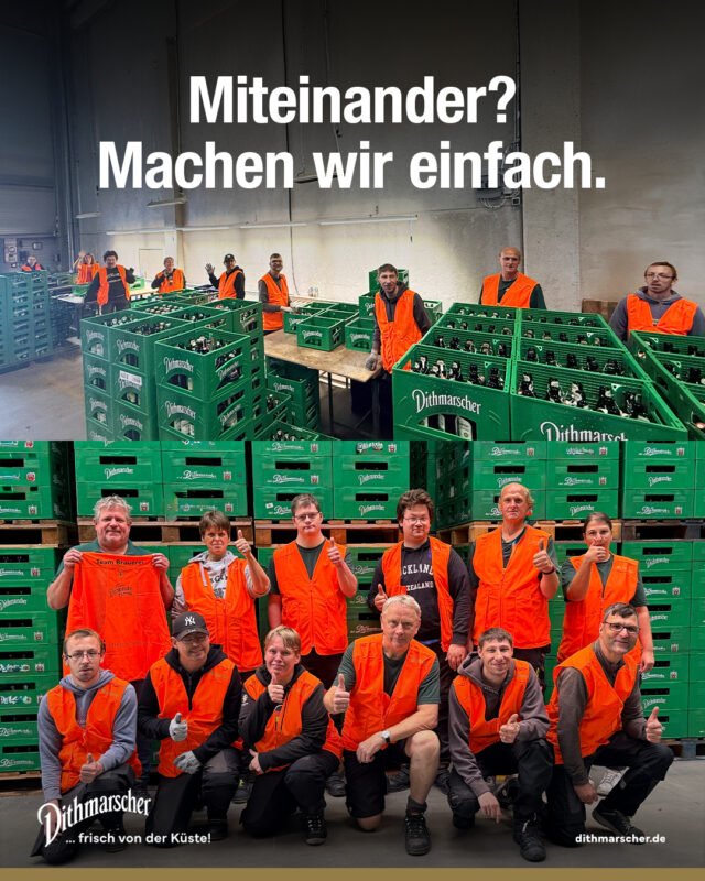 Bei uns packen Menschen mit und ohne Beeinträchtigung gemeinsam an. Ganz selbstverständlich. Was zählt, ist nicht, was uns unterscheidet, sondern was wir zusammen schaffen.

Deshalb sind wir Teil der Sozialen Allianz, einem Netzwerk von Unternehmen, das die @stiftung.mensch ins Leben gerufen hat. Gemeinsam setzen wir uns für ein gutes Miteinander im Arbeitsalltag ein. Danke für den starken Einsatz! 💚 Wir alle sind „Team Brauerei“.

Gutes Miteinander ist schließlich auch unser Bier.

#dithmarscher #dithmarscherbrauerei #frischvonderküste #inklusion #sozialeallianz