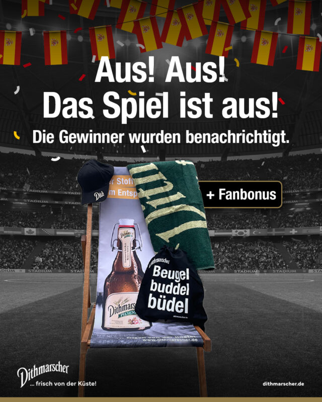 Glückwunsch – die Gewinner unseres WM-Gewinnspiels sind gezogen und benachrichtigt. Für alle, die nicht gewonnen haben, gibt es unseren Fanshop und natürlich frisches Dithmarscher in Handel und Gastronomie. Bis zur EM! ⚽️
#dithmarscher #dithmarscherbrauerei #frischvonderküste #dithmarscherbiershop